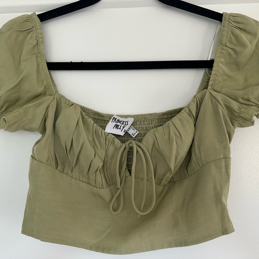 Princess Polly Olive Green Crop Top